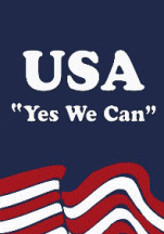 [USA Yes We Can vertical flag]